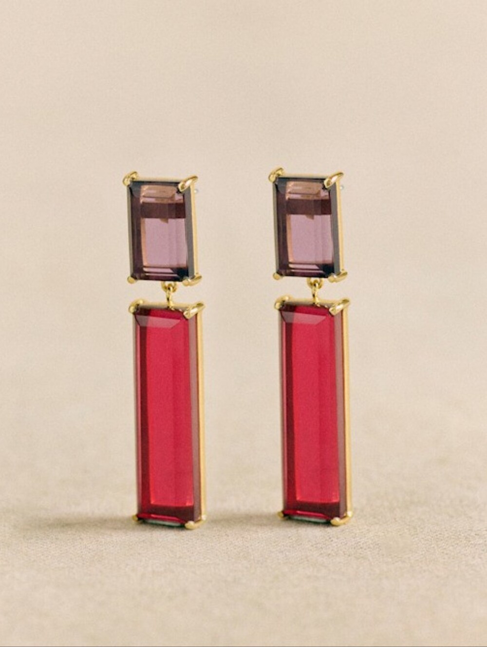 Sezane "Jean" Earrings In Pink